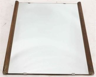 538 - Mid-century wood side & beveled mirror 38 1/2 x 28
