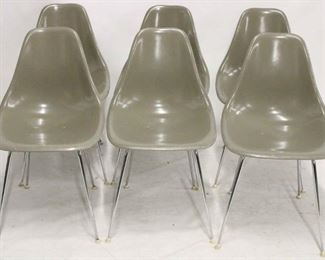 543 - Burke matching set of 6 shell chairs, chrome legs 33 x 18 1/2 x 19
