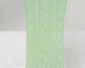 555 - Green opalescent swung glass vase 8 1/2"
