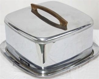 554 - Vintage metal cake carrier 7 x 11 1/2 x 11 1/2
