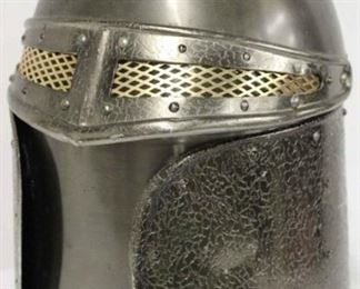 572 - Knight helmet design hinged ice bucket 12 1/2 x 7 1/2
