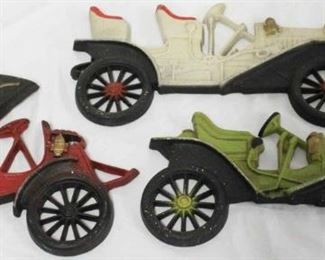 573 - Vintage set of 3 metal antique car wall plaques
