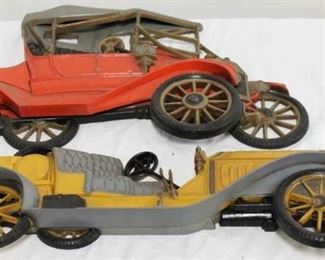 583 - Vintage set of 2 plastic antique car wall art 11 x 18 size on largest
