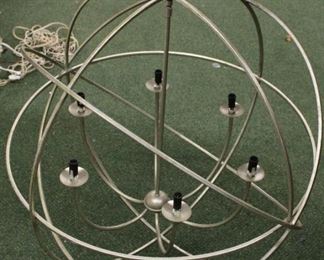 582 - Metal sphere hanging chandelier 28" diameter
