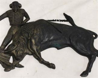 584 - Plastic bull & matador wall plaque 20 x 31
