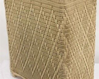 586 - Vintage woven hamper 23 1/2 x 17 x 10 1/2
