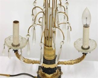 587 - Vintage prism lamp, frayed cord 15 x 13
