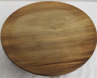591 - Monkey pod wooden lazy suzan 14" diameter
