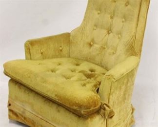 593 - Vintage gold velvet arm chair 39 x 30 1/2 x 30
