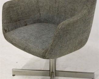 598 - Vintage Edward & Roffman swivel chair w/ cushion does have staining 31 x 25 x 22
