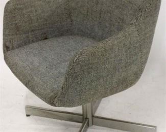 599 - Vintage Edward & Roffman swivel chair no cushion does have staining 31 x 25 x 22
