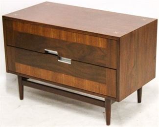 608 - Merton Gershun for American of Martinsville chest Beautifully inlaid, offset handle double drawers 24 x 36 x 18.75

