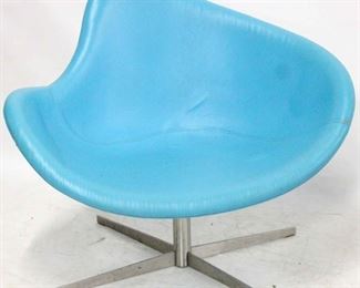617 - Hightower cyan color amoeba swivel chair 31 x 37.5 x 30
