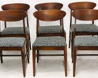 618 - Set of 6 vintage floating back dining chairs recovered seats, one needs the upholstery to be stapled 31 x 18.25 x 18
