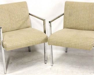 622 - Pair Chrome frame vintage arm chairs Milo Baughman style 31 x 24 x 25
