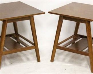 627 - Contemporary pair of modern design side tables 22 1/4 x 22 1/4 x 22
