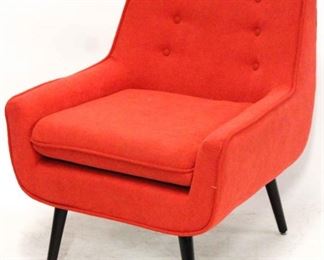 630 - Contemporary mid-century design red chair 33 x 26 x 26
