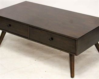 640 - Contemporary mid-century design coffee table 2 Drawers 17 1/2 x 48 1/2 x 24 1/4
