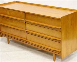 645 - Milo Baughman style Crawford Furn. dresser 6 drawers sculptured handles 30 1/4 x 60 x 19 1/4
