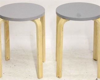 701 - Pair mid-century gray top stands 20 x 13" diameter

