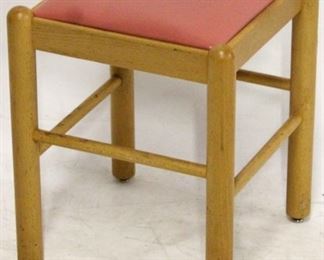 700 - Mid-century upholstered top stool 19 x 15 x 15
