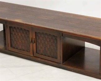 706 - Mid-century coffee table missing back panel general wear & tear 16 1/2 x 65 1/2 x 20

