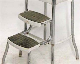 704 - Vintage Cosco kitchen stool 24 x 21 x 11 1/2 some red stains
