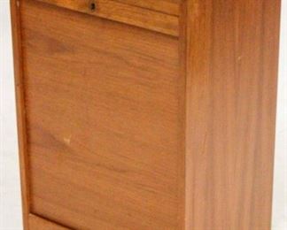 728 - Faarup Mobelfabik tambour door teak file cabinet 30 x 19 1/2 x 15 NO KEY
