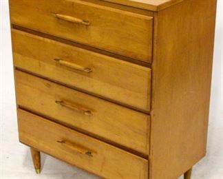 735 - Mid-century maple 4 drawer chest, minor wear 38 x 30 x 18
