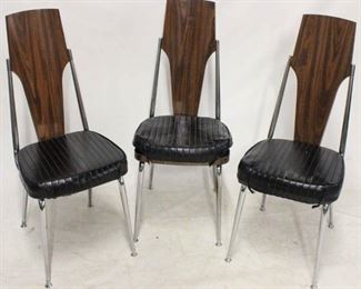 750 - 3 Chromcraft atomic dining chairs 38 1/2 x 15 x 16
