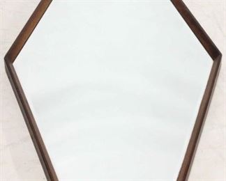 753 - Mid-century tall hexagonal walnut mirror 49 1/2 x 25
