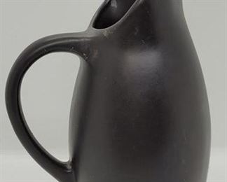 907c - Royal Haegar black pitcher 10" tall


