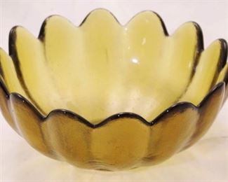 1003 - Vintage amber bowl 10.5 diameter

