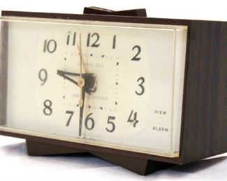 1044 - General Electric vintage alarm clock 3 tall x 5 long x 2.5 wide
