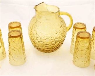 1103 - Vintage Anchor Hocking Lido Milano juice set 9.5 tall, 5.5 tall
