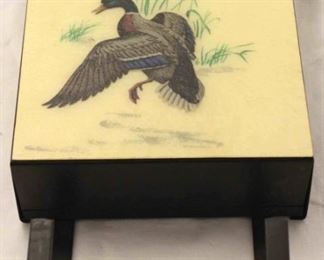 1112 - Vintage mailbox with duck 13 tall x 7 long x 3 wide
