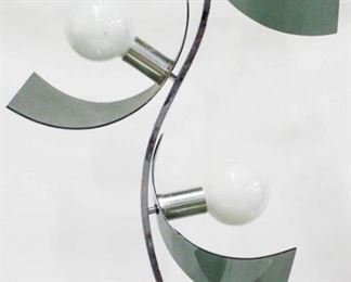 1131x - Vintage triple globe acrylic & chrome table lamp 38 1/2
