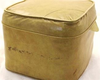 1126 - Vintage yellow ottoman 11 tall x 12.5 long x 12.5 wide some wear, see photos
