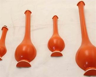 1136 - Set of 4 vintage bottle wall hangings 7.5 tall to 15.5
