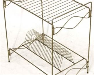 1165 - Vintage metal wire record stand 19.5 tall x 17.5 long x 11.5 wide
