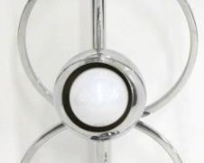 1170 - Vintage chrome triple orb table lamp 42 tall
