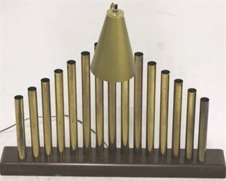 1178 - Vintage pipe organ tube desk lamp 21 tall x 26 long
