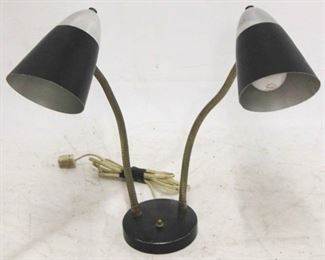 1183 - Vintage double gooseneck lamp 17 tall
