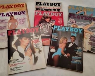 2005 - 1979 Playboy Magazines in original sleeves-qty 8
