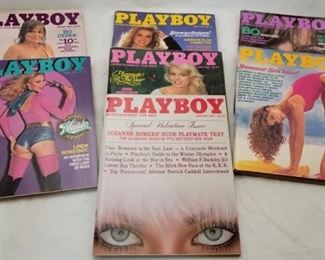 2006 - 1980 Playboy Magazines in original sleeves, qty 7
