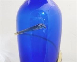 5136 - Blenko art glass vase with ribbon 12" original sticker
