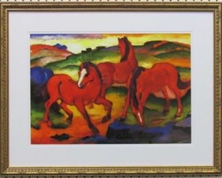 9009 - RED HORSES BY MARC FRANZ 29 X 22.5
