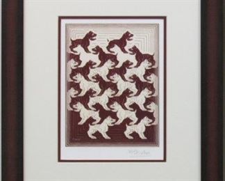 9021 - BULLDOG TESSELLATION PRINT BY M.C. ESCHER 16 X 18.5
