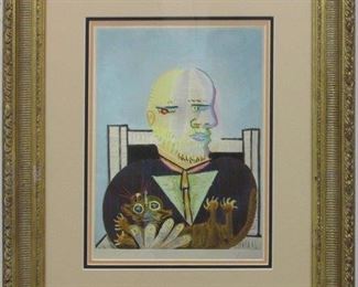 9042 - VOLLARD AND HIS CAT PRINT BY PABLO PICASSO 20X 24
