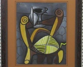 9055 - OWL ON CHAIR GICLEE BY PABLO PICASSO 24.5 X 28
